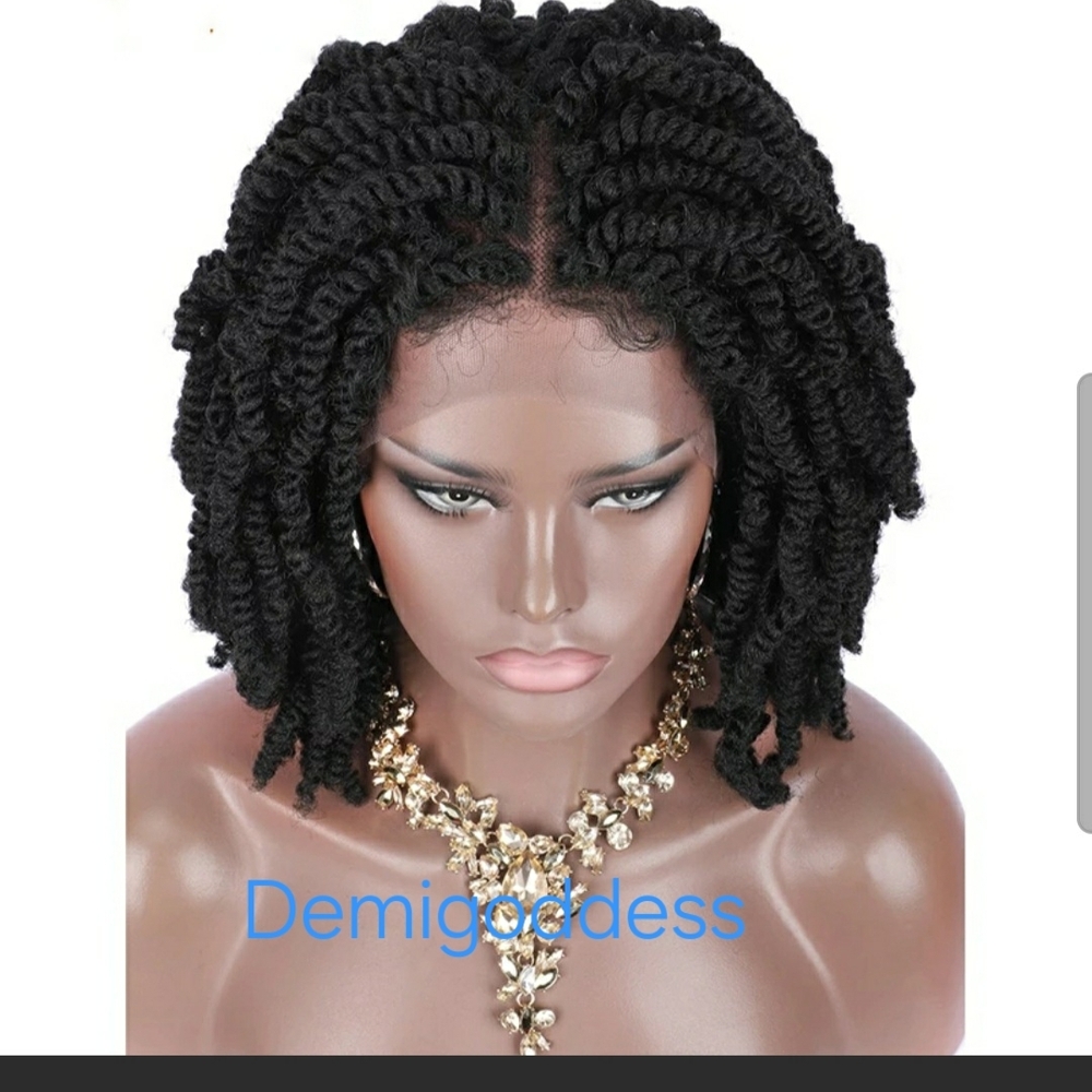 Goddess Twisted Black Hair Wig